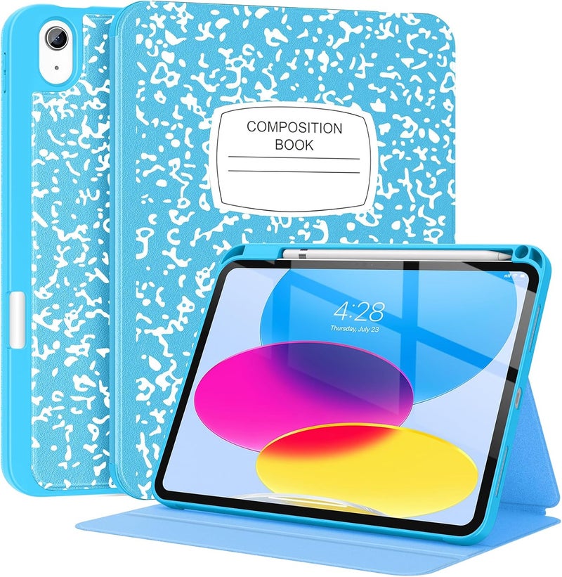 Supveco Case for iPad (A16) 11th Generation 11 inch (2025),iPad 10th Generation 10.9 inch (2022) with Pencil Holder-[Auto Wake/Sleep],Premium Folio Stand Case with Soft TPU Back Cover-Sky Blue - Image 1